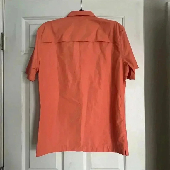 Eddie Bauer Men's Short Sleeve Orange Button-Up Shirt Size S Casual - Picture 10 of 10